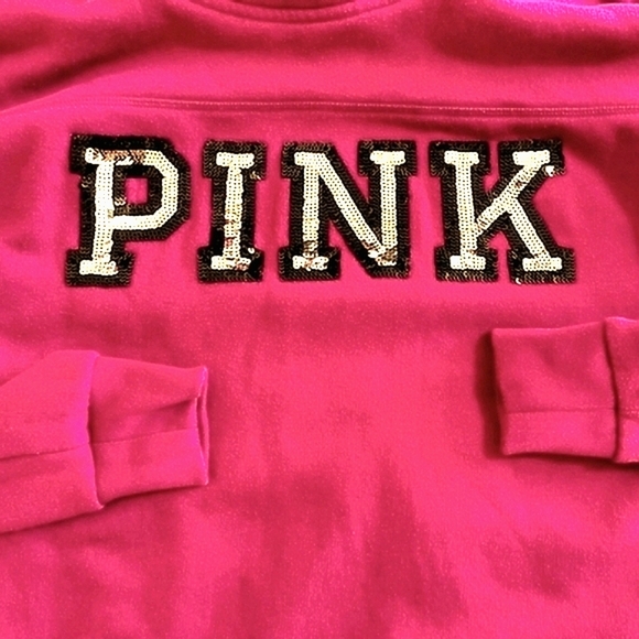 Victoria's Secret PINK Bling Sequin Cowl Neck Pullover Sweatshirt Extra Small - Picture 5 of 8